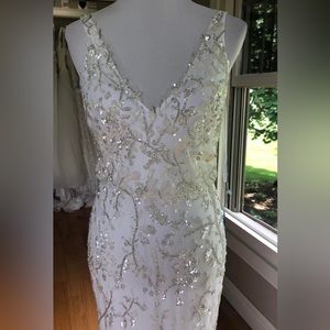 Lotus threads size 6 white beaded dress